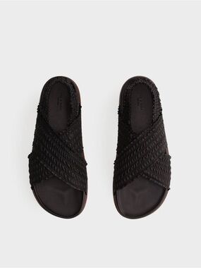 rag & bone Bailey Leather Black Crossband Sandals